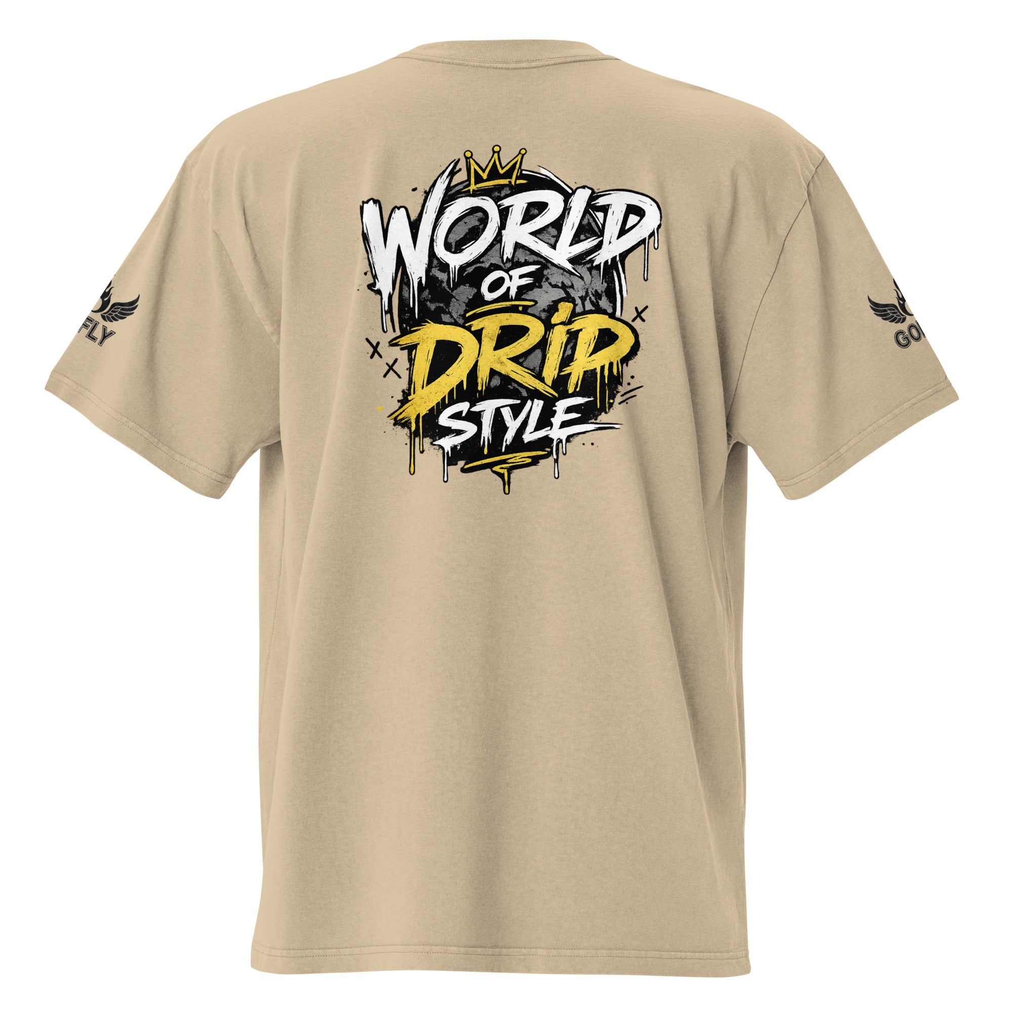 GoFly World Of Drip Style Oversized faded t-shirt