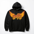 Black gofly flame wings hoodie